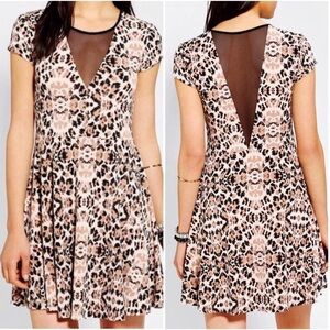 Urban Outfitters Kimchi Blue Cheetah Mesh Dress Size Small